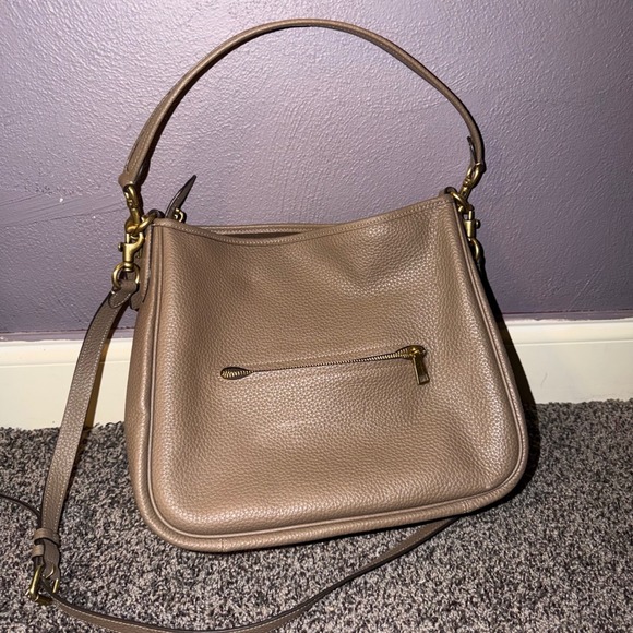 Coach Cary Shoulder Bag Dark Stone Pebble Leather CC437 Crossbody Hobo - Picture 4 of 15